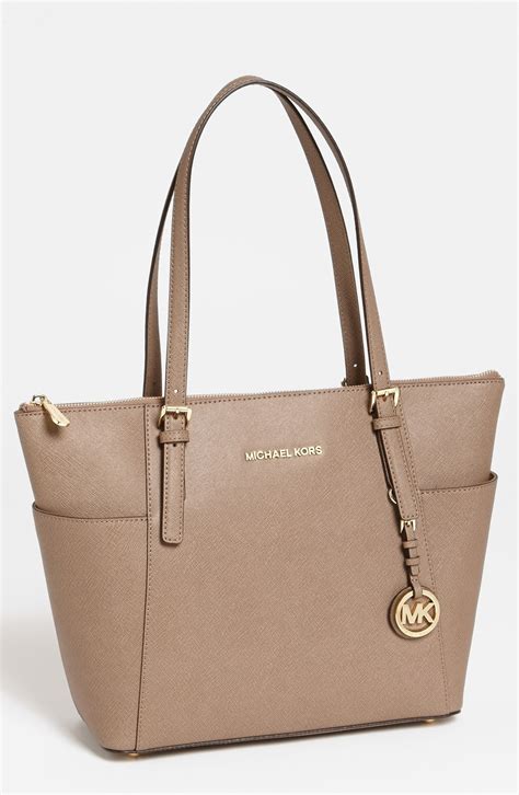 michael kors jet set large dark khaki travel tote|michael kors multifunction tote.